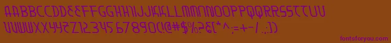 MoonDartLeftalic Font – Purple Fonts on Brown Background