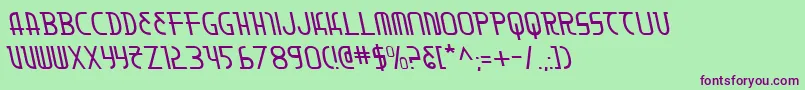 MoonDartLeftalic Font – Purple Fonts on Green Background