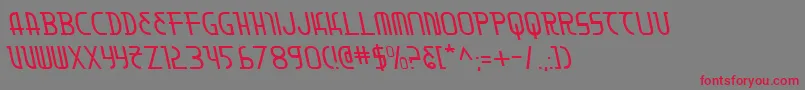 フォントMoonDartLeftalic – 赤い文字の灰色の背景