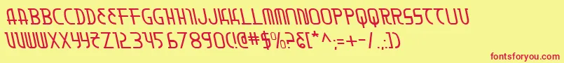 fuente MoonDartLeftalic – Fuentes Rojas Sobre Fondo Amarillo