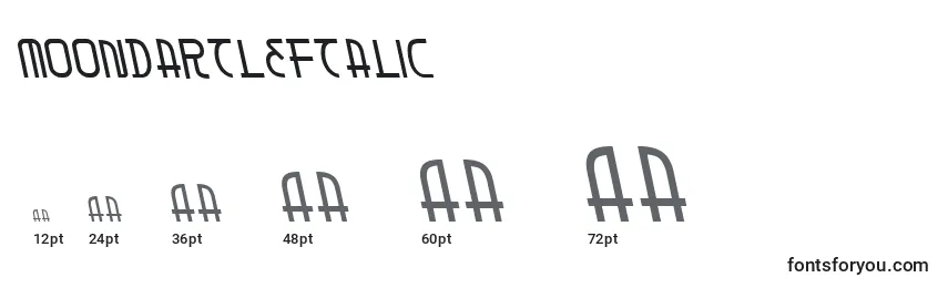 MoonDartLeftalic Font Sizes