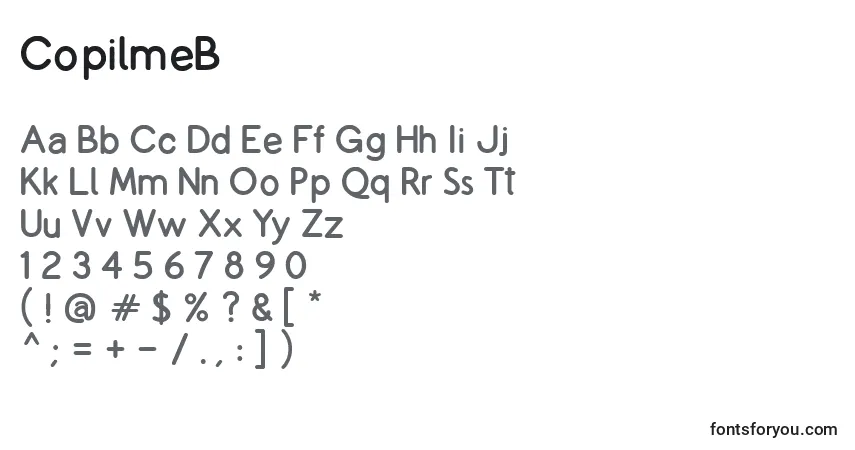 Fuente CopilmeB - alfabeto, números, caracteres especiales