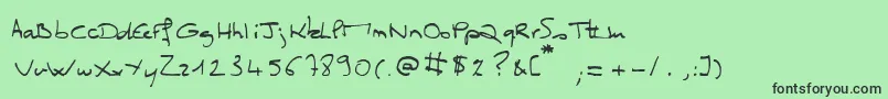 フォントMissClo – 緑の背景に黒い文字