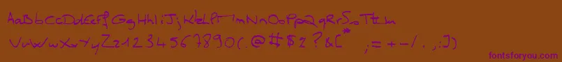 MissClo Font – Purple Fonts on Brown Background