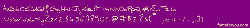 MissClo Font – Yellow Fonts on Purple Background