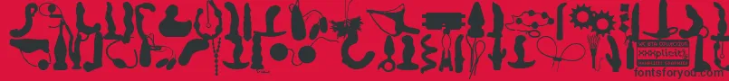 Fonte WcXxxplicitBta – fontes pretas em um fundo vermelho