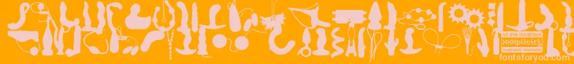 WcXxxplicitBta Font – Pink Fonts on Orange Background