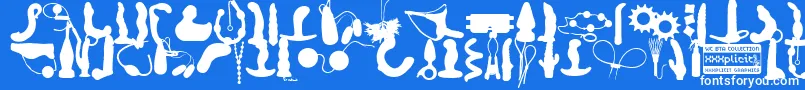 fuente WcXxxplicitBta – Fuentes Blancas Sobre Fondo Azul