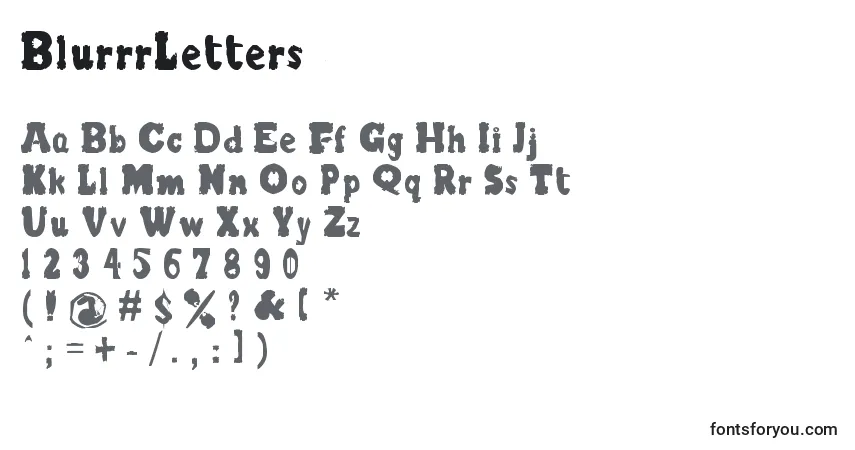 BlurrrLetters-fontti – aakkoset, numerot, erikoismerkit