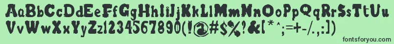 Czcionka BlurrrLetters – czarne czcionki na zielonym tle