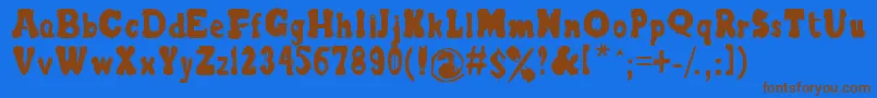 Czcionka BlurrrLetters – brązowe czcionki na niebieskim tle