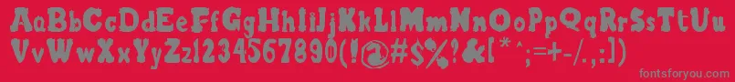 Fonte BlurrrLetters – fontes cinzas em um fundo vermelho