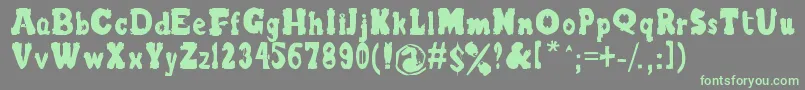 Czcionka BlurrrLetters – zielone czcionki na szarym tle