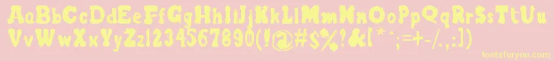 BlurrrLetters Font – Yellow Fonts on Pink Background