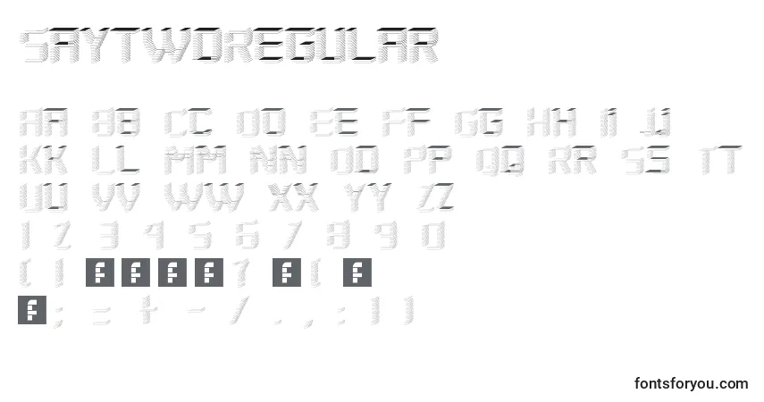 Шрифт SaytwoRegular – алфавит, цифры, специальные символы