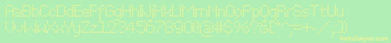Perfoc Font – Yellow Fonts on Green Background