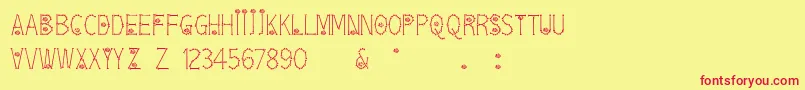 Bonesroses Font – Red Fonts on Yellow Background