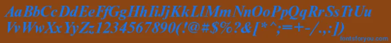 NewtonttBolditalic Font – Blue Fonts on Brown Background