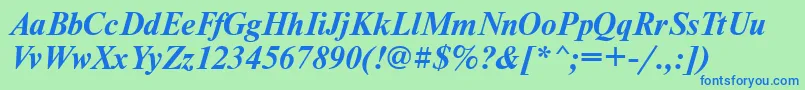 NewtonttBolditalic Font – Blue Fonts on Green Background
