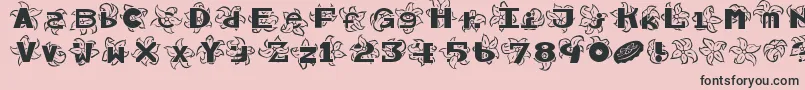Fonte Hawaiiah – fontes pretas em um fundo rosa