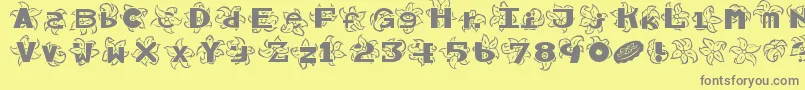 Hawaiiah Font – Gray Fonts on Yellow Background