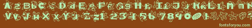 Hawaiiah Font – Green Fonts on Brown Background