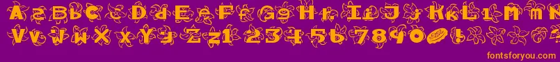 Hawaiiah Font – Orange Fonts on Purple Background