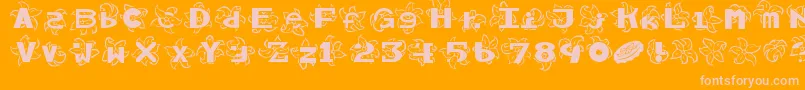 Hawaiiah Font – Pink Fonts on Orange Background