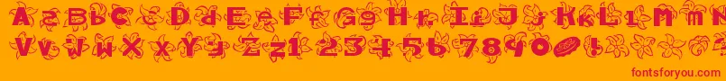 Hawaiiah Font – Red Fonts on Orange Background