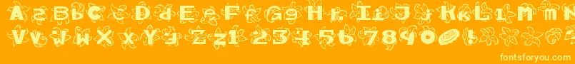 Hawaiiah Font – Yellow Fonts on Orange Background