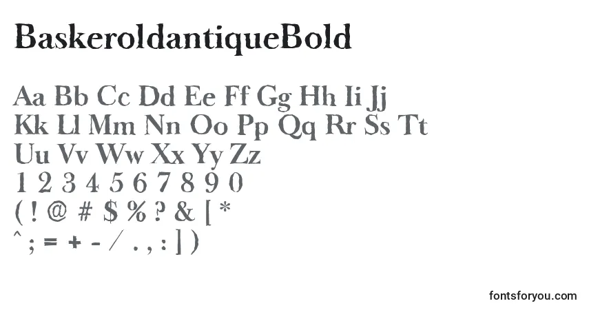 A fonte BaskeroldantiqueBold – alfabeto, números, caracteres especiais