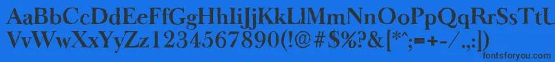 フォントBaskeroldantiqueBold – 黒い文字の青い背景