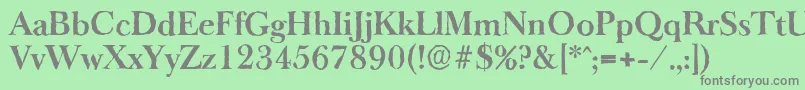 フォントBaskeroldantiqueBold – 緑の背景に灰色の文字