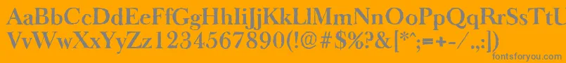 BaskeroldantiqueBold-Schriftart – Graue Schriften auf orangefarbenem Hintergrund