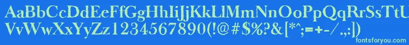 Шрифт BaskeroldantiqueBold – зелёные шрифты на синем фоне