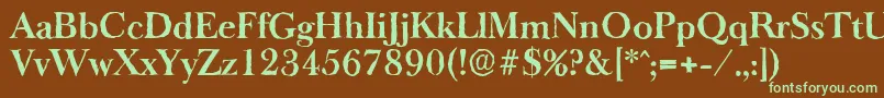 Шрифт BaskeroldantiqueBold – зелёные шрифты на коричневом фоне