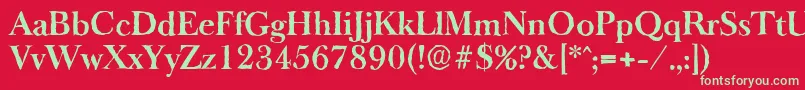 フォントBaskeroldantiqueBold – 赤い背景に緑の文字