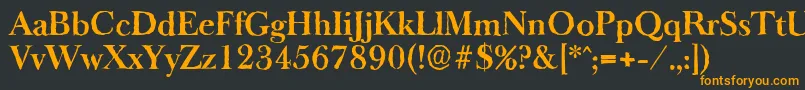 フォントBaskeroldantiqueBold – 黒い背景にオレンジの文字