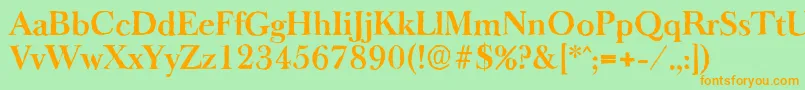 Шрифт BaskeroldantiqueBold – оранжевые шрифты на зелёном фоне