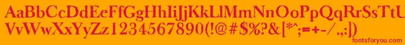 BaskeroldantiqueBold Font – Red Fonts on Orange Background