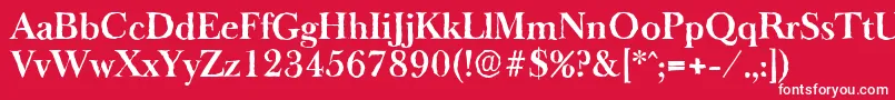 Шрифт BaskeroldantiqueBold – белые шрифты на красном фоне