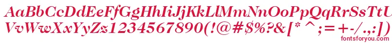 フォントCaslonNo.224BoldItalicBt – 白い背景に赤い文字