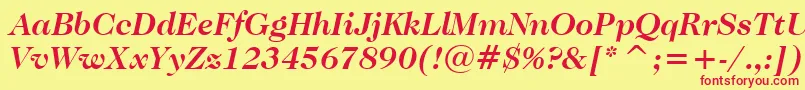 CaslonNo.224BoldItalicBt Font – Red Fonts on Yellow Background