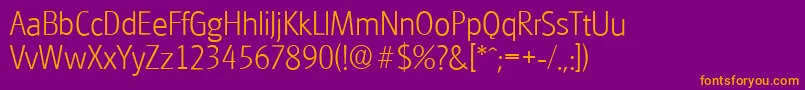GlasgowserialXlightRegular-Schriftart – Orangefarbene Schriften auf violettem Hintergrund