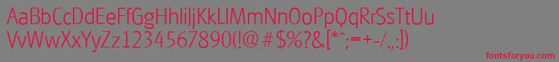 GlasgowserialXlightRegular Font – Red Fonts on Gray Background