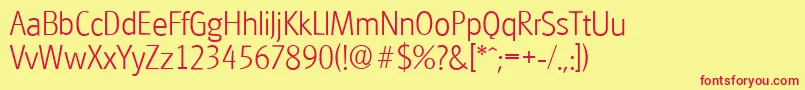 GlasgowserialXlightRegular Font – Red Fonts on Yellow Background
