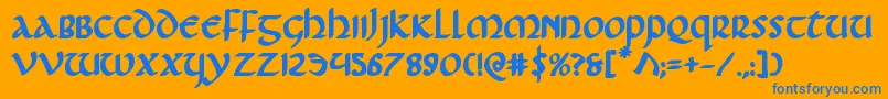 Foucaultbold Font – Blue Fonts on Orange Background