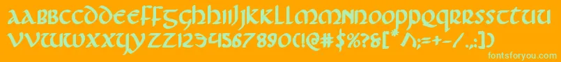 Foucaultbold Font – Green Fonts on Orange Background