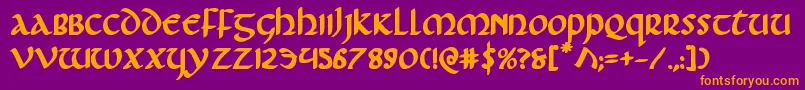 Foucaultbold Font – Orange Fonts on Purple Background
