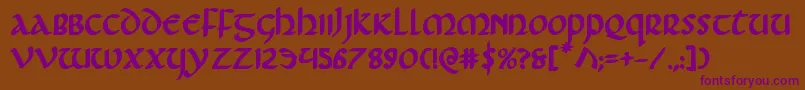 Foucaultbold Font – Purple Fonts on Brown Background